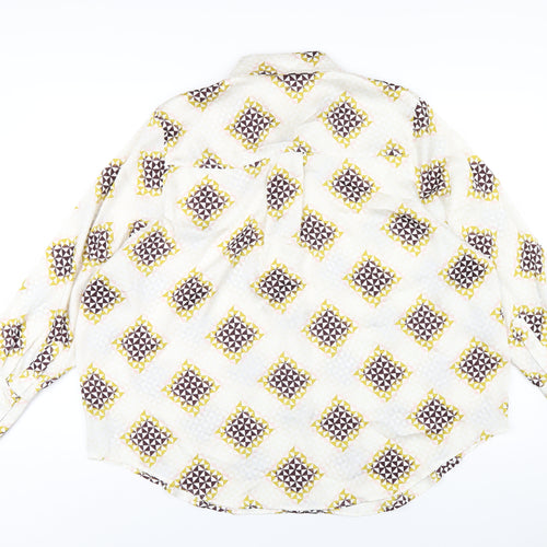 Autograph Womens Multicoloured Geometric Polyester Basic Button-Up Size 22 Collared