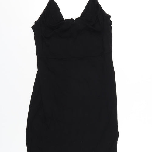 ASOS Womens Black Viscose Mini Size 10 Cowl Neck Pullover