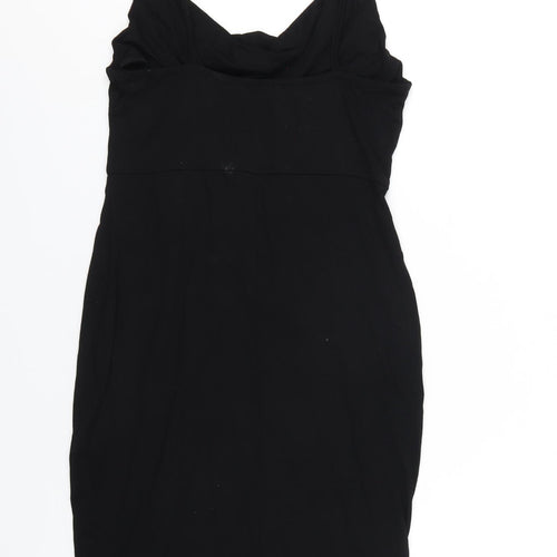 ASOS Womens Black Viscose Mini Size 10 Cowl Neck Pullover