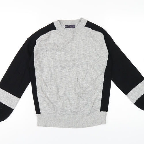 Marks and Spencer Womens Grey Round Neck Viscose Pullover Jumper Size S