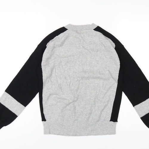 Marks and Spencer Womens Grey Round Neck Viscose Pullover Jumper Size S