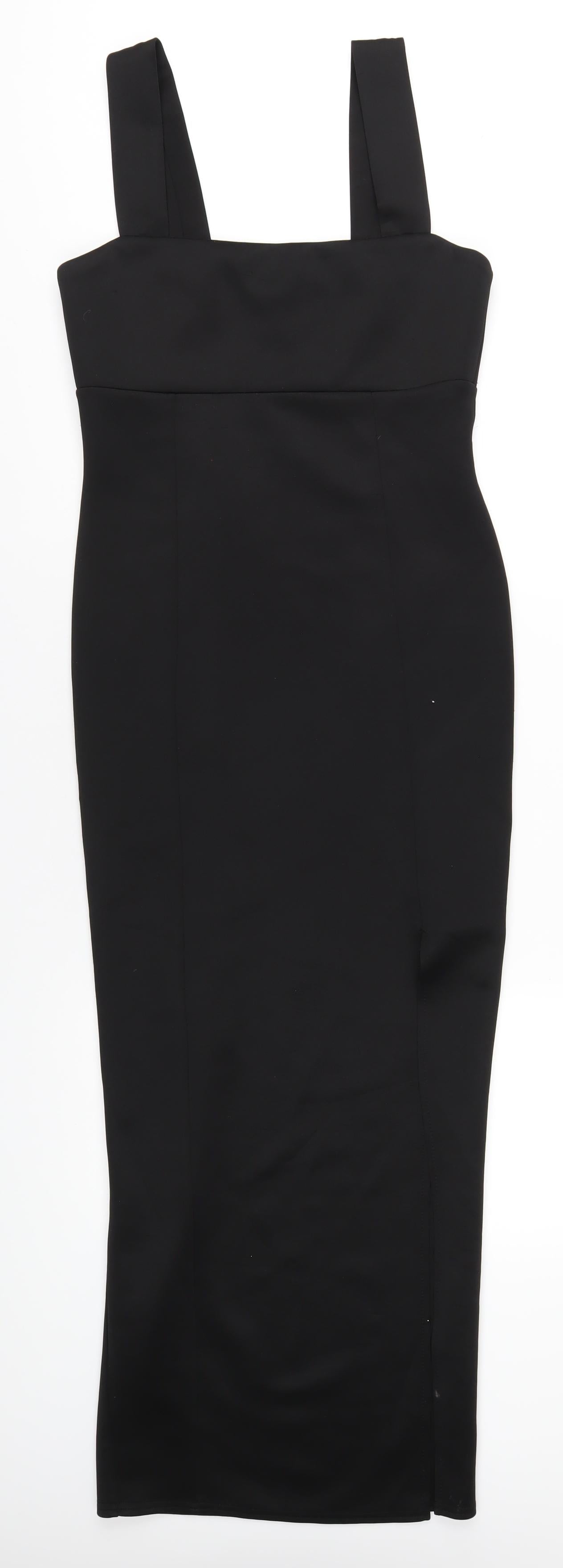 ASOS Womens Black Polyester Bodycon Size 12 Square Neck Pullover