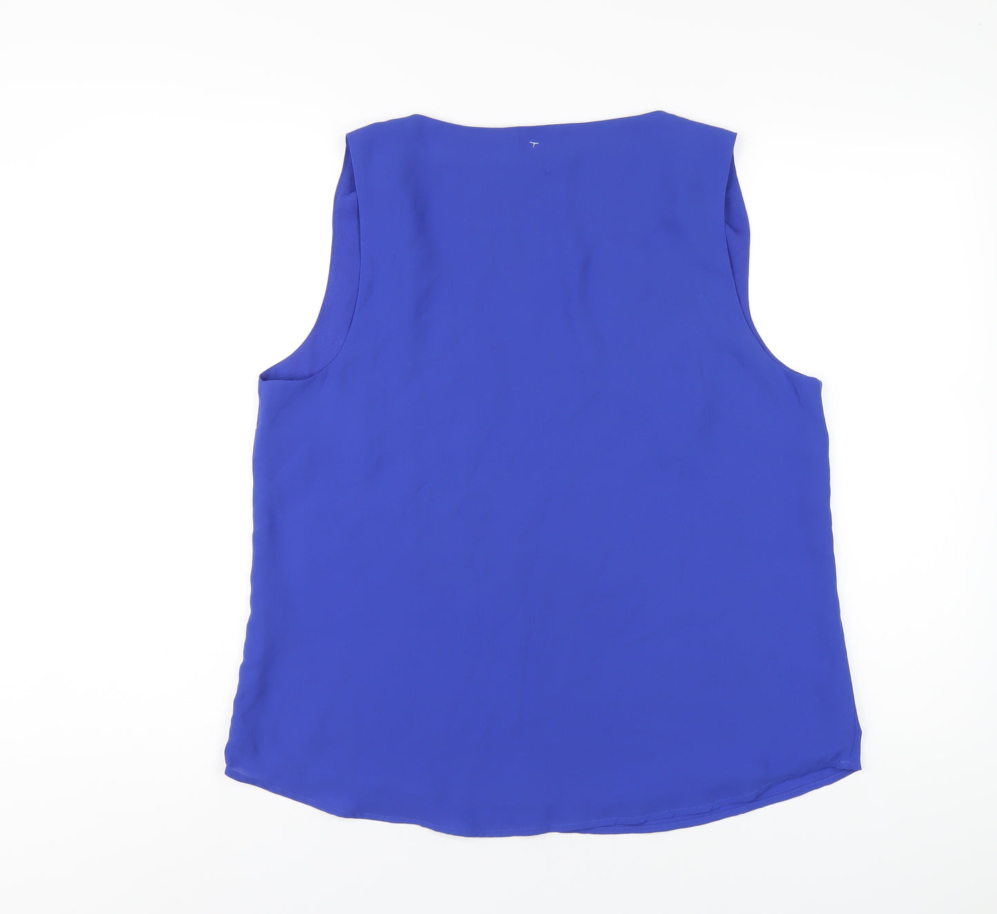 Oasis Womens Blue Polyester Basic Tank Size 16 V-Neck