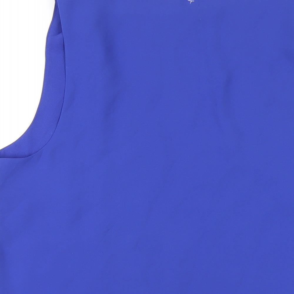 Oasis Womens Blue Polyester Basic Tank Size 16 V-Neck