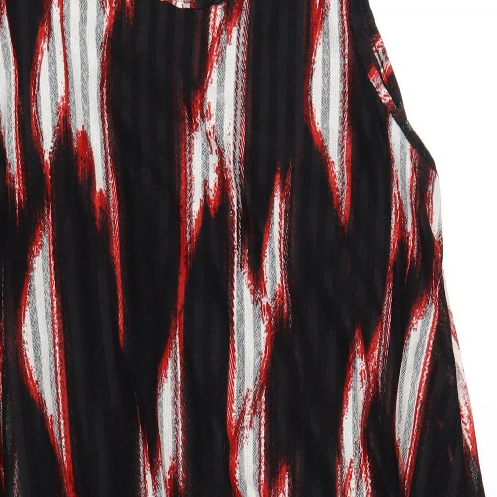 Stella Morgan Womens Black Geometric Polyester Tank Dress Size 14 Round Neck Pullover