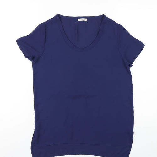 Soprano Womens Blue Polyester Basic T-Shirt Size XS Round Neck