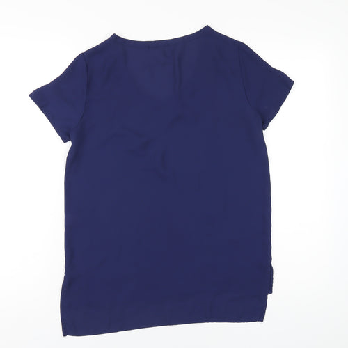 Soprano Womens Blue Polyester Basic T-Shirt Size XS Round Neck
