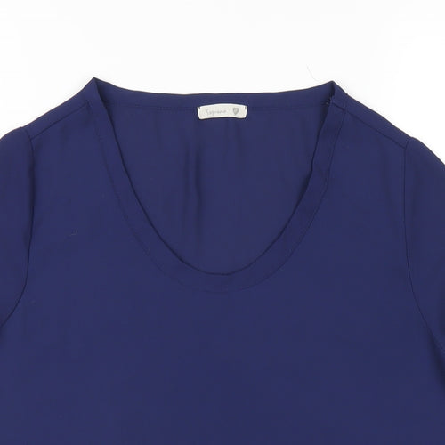 Soprano Womens Blue Polyester Basic T-Shirt Size XS Round Neck