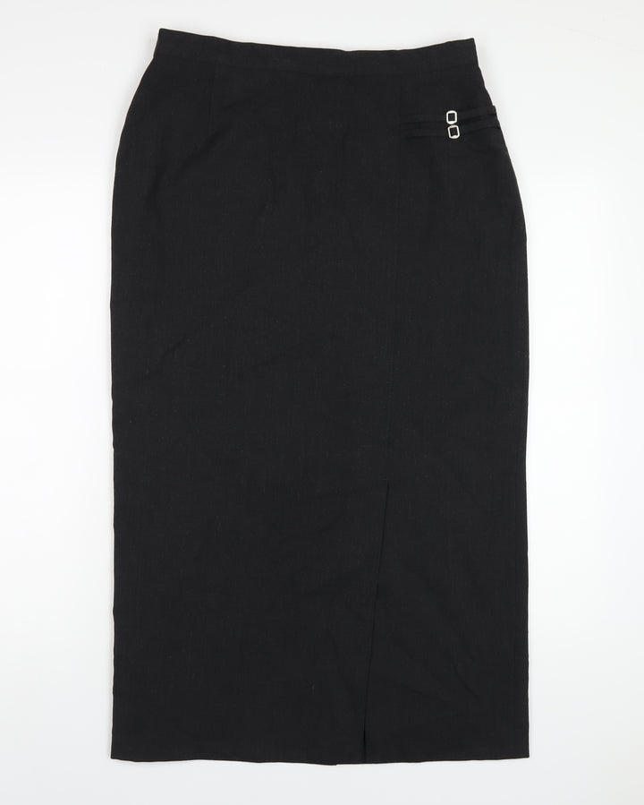 Fisser Womens Grey Polyester Straight & Pencil Skirt Size 14 Zip