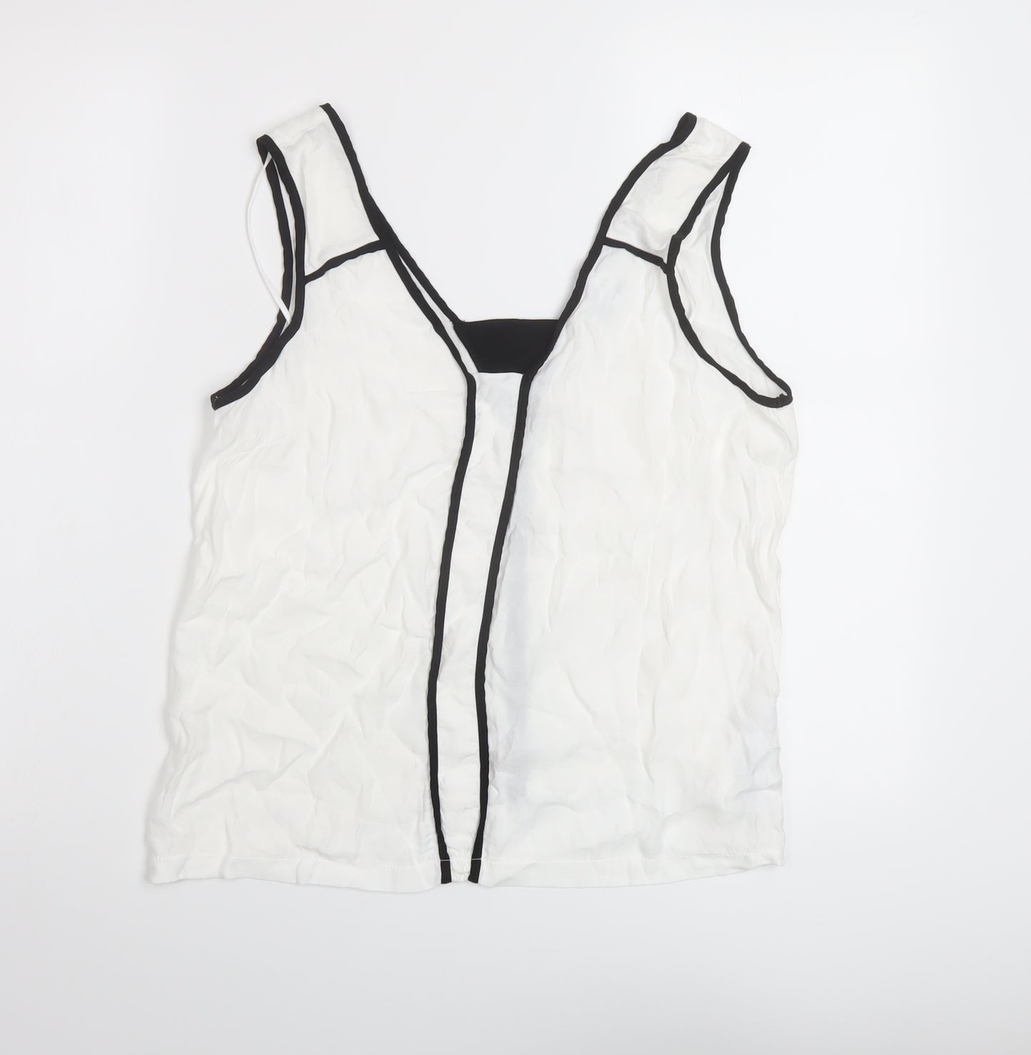 Reiss Womens White Viscose Basic Tank Size M V-Neck