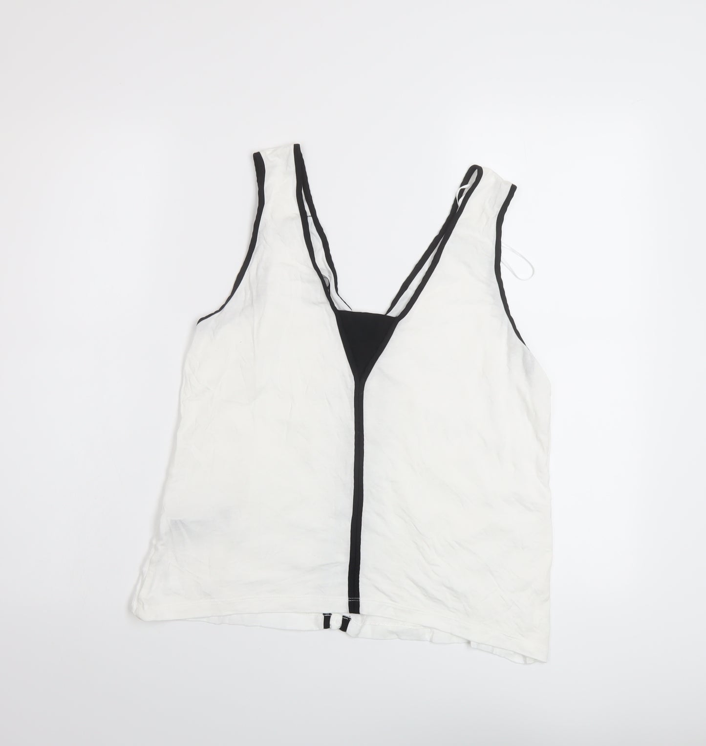 Reiss Womens White Viscose Basic Tank Size M V-Neck