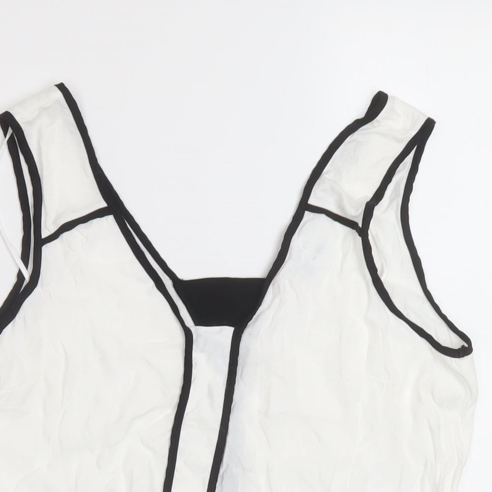 Reiss Womens White Viscose Basic Tank Size M V-Neck