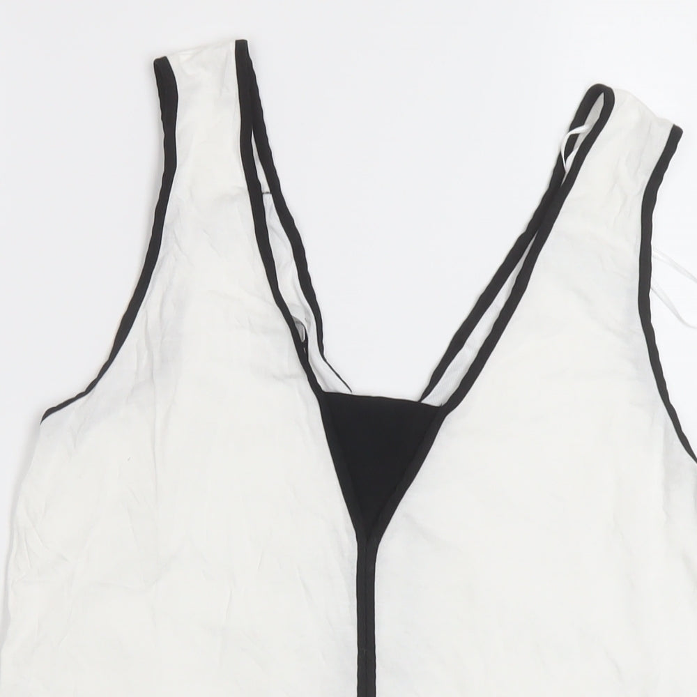 Reiss Womens White Viscose Basic Tank Size M V-Neck