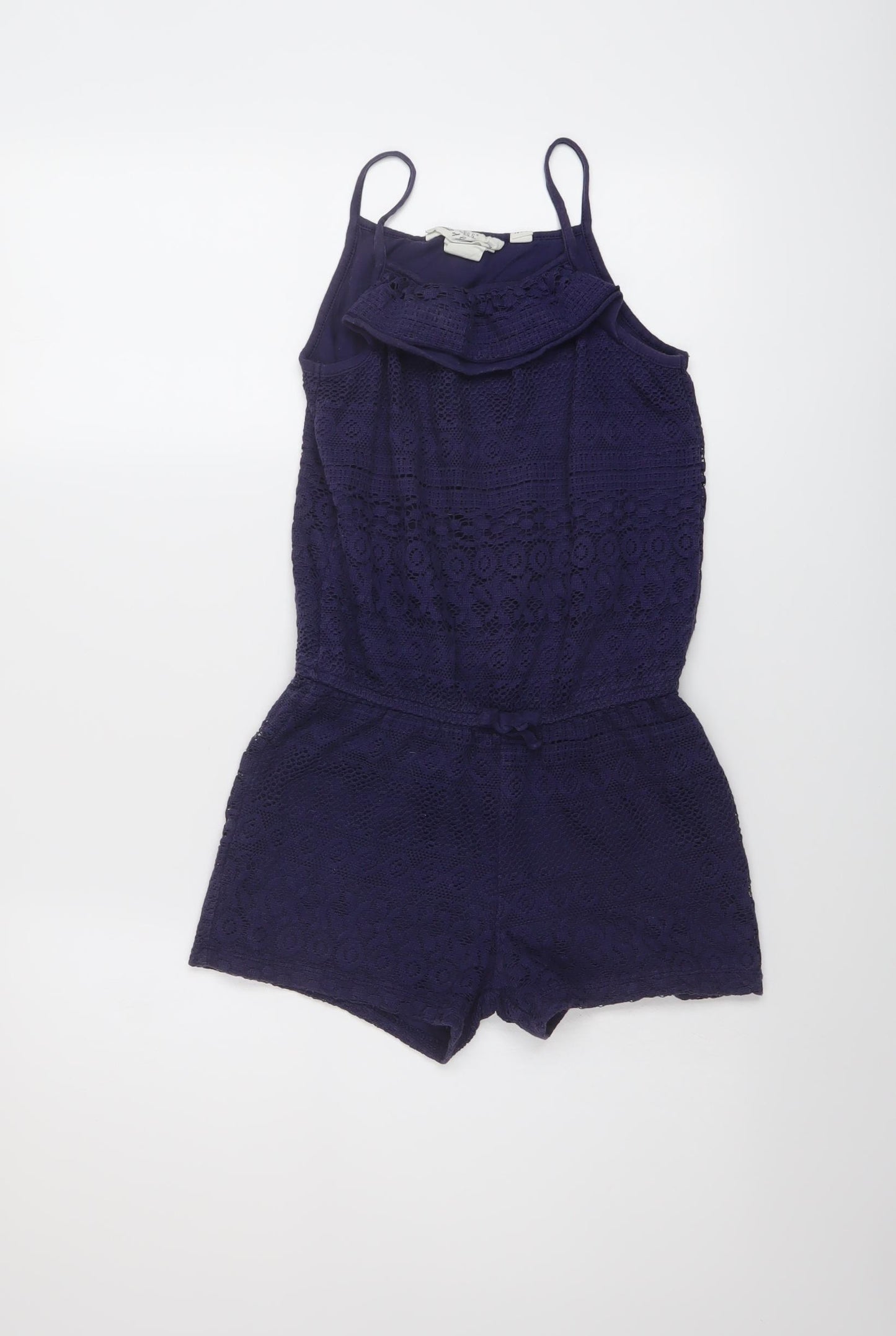 H&M Girls Blue Cotton Playsuit One-Piece Size 8-9 Years Pullover