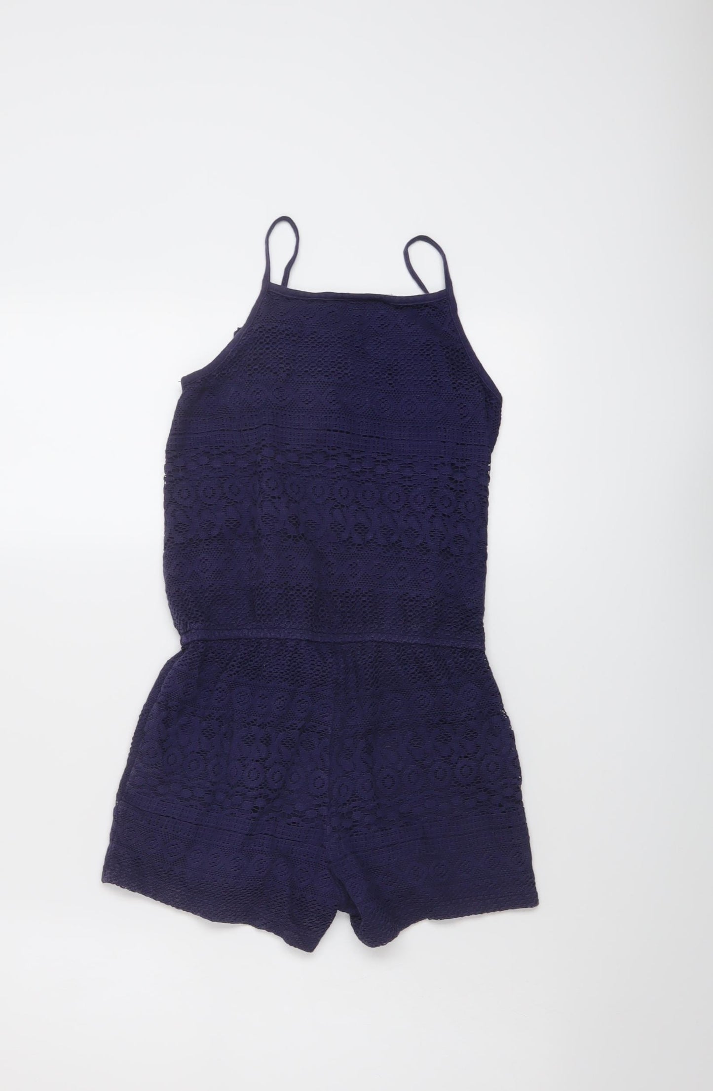 H&M Girls Blue Cotton Playsuit One-Piece Size 8-9 Years Pullover