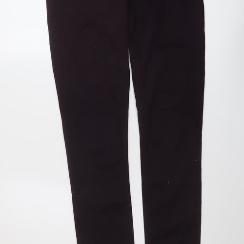 New Look Womens Purple Cotton Trousers Size 12 L35 in Regular Button
