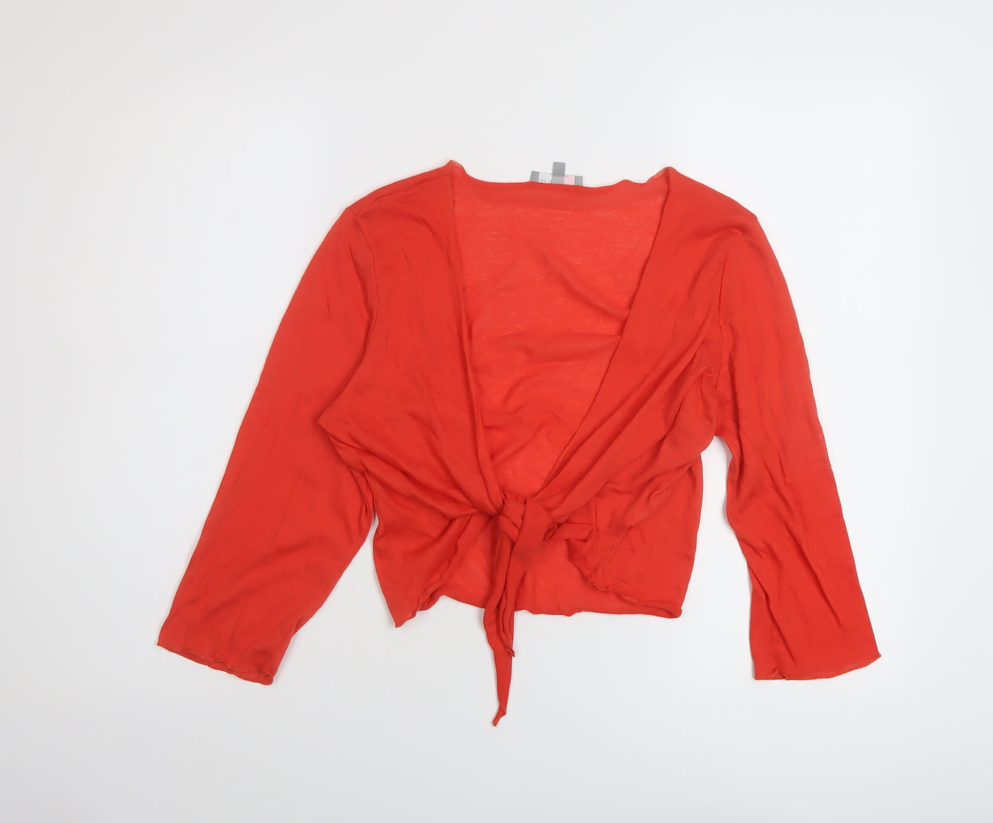 Per Una Womens Red V-Neck Polyester Shrug Jumper Size 14