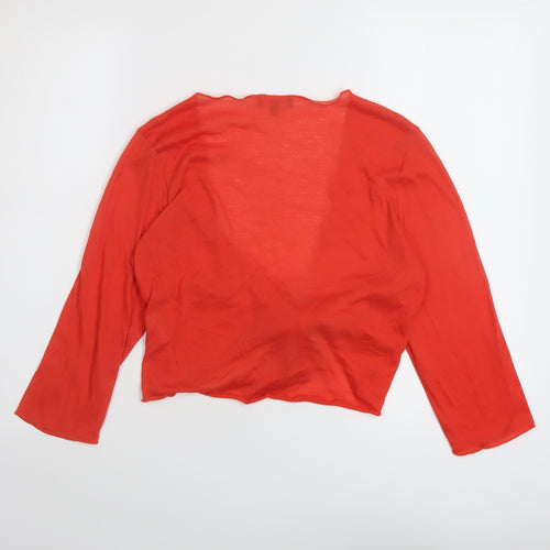Per Una Womens Red V-Neck Polyester Shrug Jumper Size 14