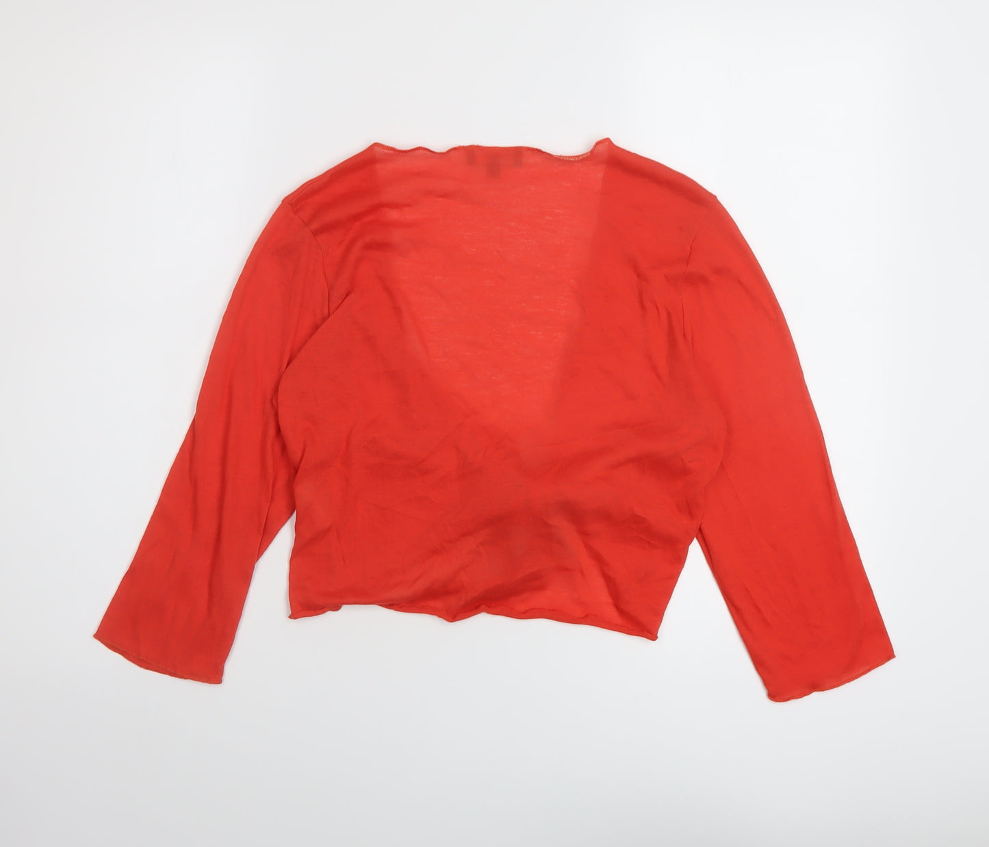 Per Una Womens Red V-Neck Polyester Shrug Jumper Size 14