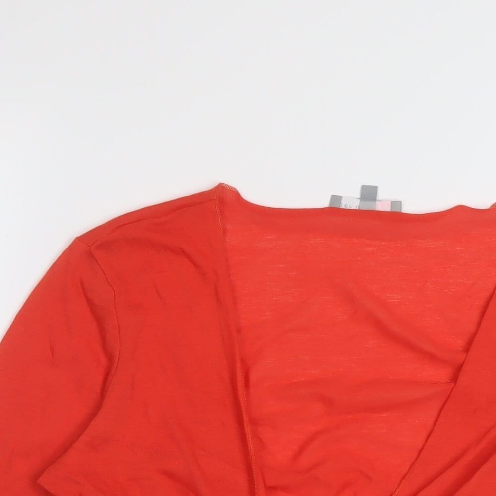 Per Una Womens Red V-Neck Polyester Shrug Jumper Size 14