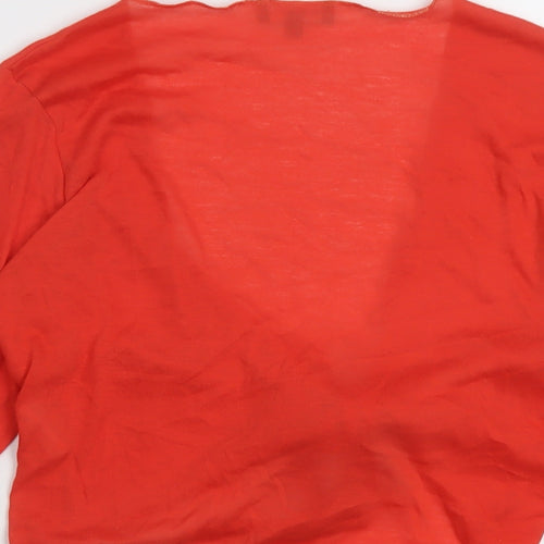 Per Una Womens Red V-Neck Polyester Shrug Jumper Size 14