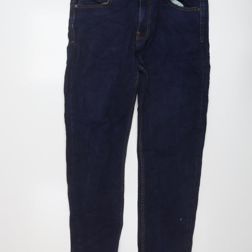 Dont think twice Womens Blue Cotton Straight Jeans Size 32 in L29 in Regular Button