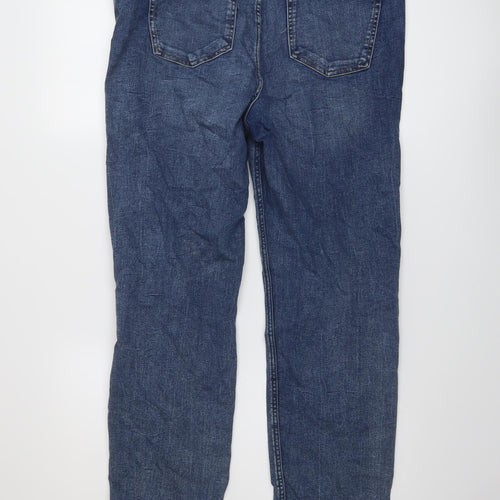 Marks and Spencer Womens Beige Cotton Straight Jeans Size 16 L29 in Regular Button