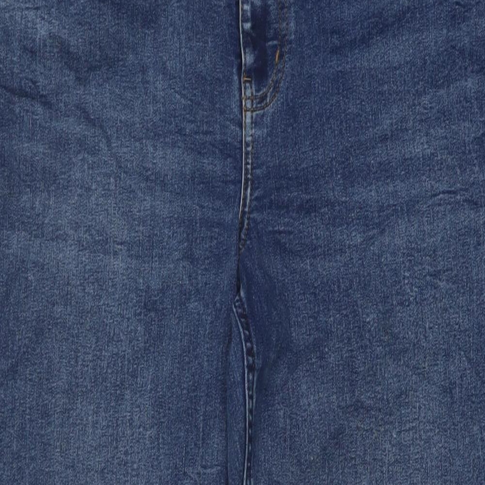 Marks and Spencer Womens Beige Cotton Straight Jeans Size 16 L29 in Regular Button