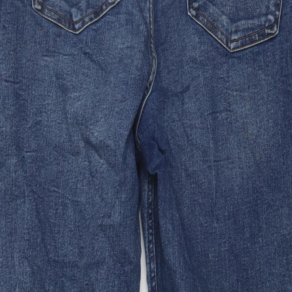 Marks and Spencer Womens Beige Cotton Straight Jeans Size 16 L29 in Regular Button