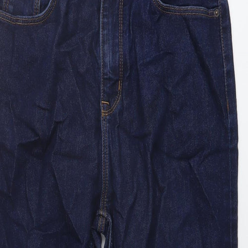 Marks and Spencer Womens Blue Cotton Cropped Jeans Size 12 L21 in Regular Button