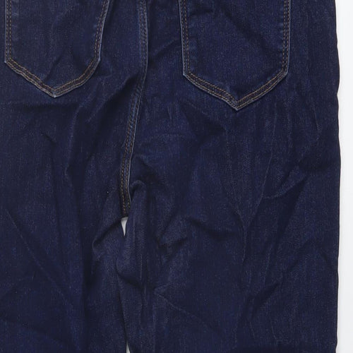 Marks and Spencer Womens Blue Cotton Cropped Jeans Size 12 L21 in Regular Button