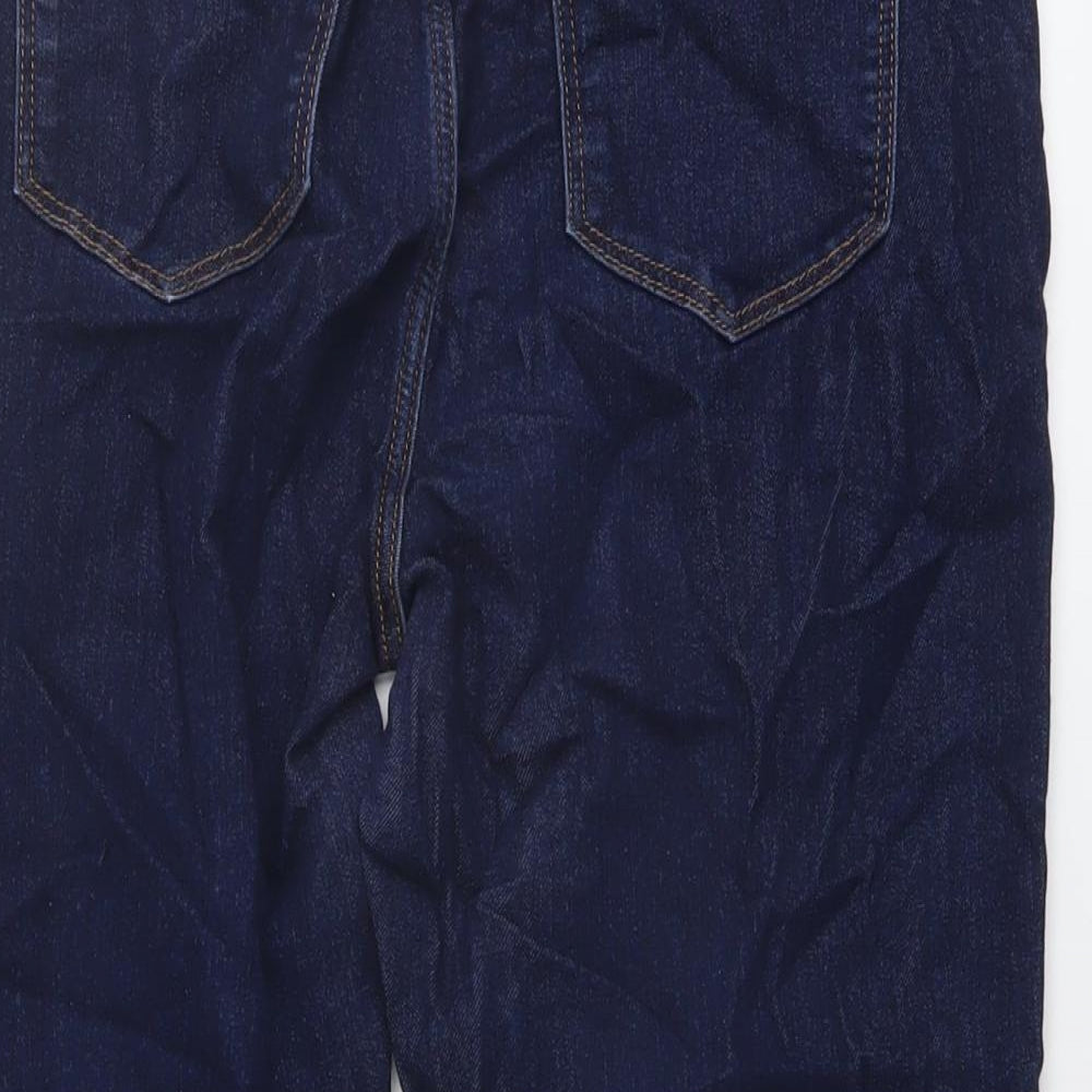 Marks and Spencer Womens Blue Cotton Cropped Jeans Size 12 L21 in Regular Button