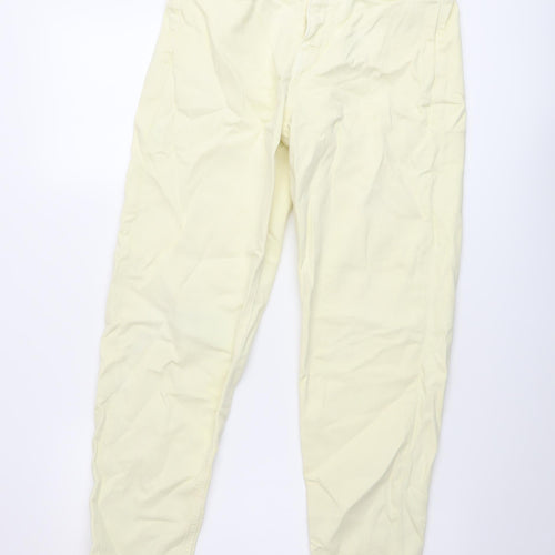 Marks and Spencer Womens Yellow Cotton Mom Jeans Size 10 L25 in Regular Button
