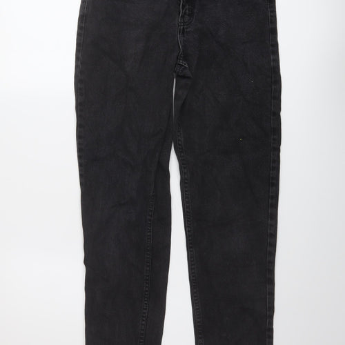 Denim & Co. Womens Grey Cotton Mom Jeans Size 8 L28 in Regular Button