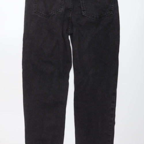 Denim & Co. Womens Grey Cotton Mom Jeans Size 8 L28 in Regular Button
