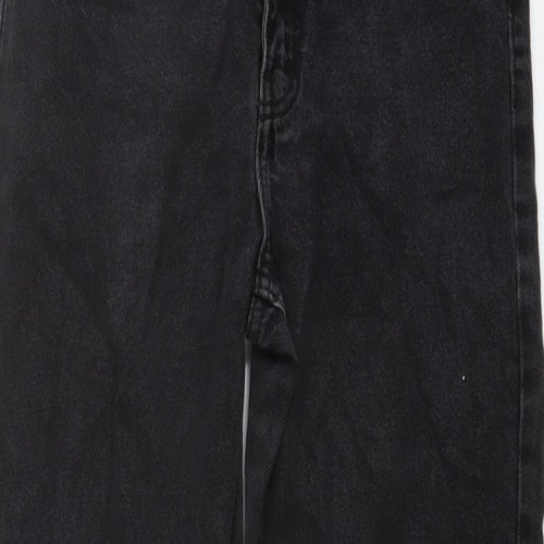 Denim & Co. Womens Grey Cotton Mom Jeans Size 8 L28 in Regular Button