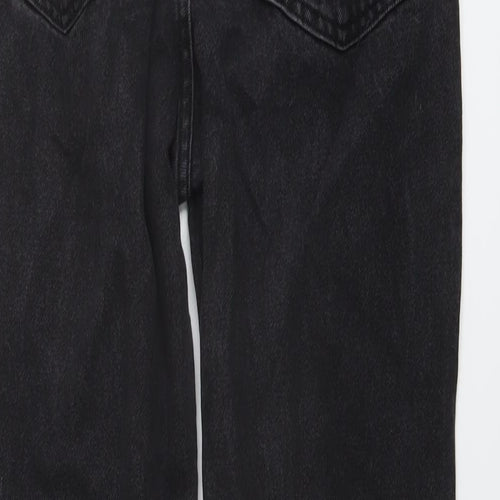 Denim & Co. Womens Grey Cotton Mom Jeans Size 8 L28 in Regular Button