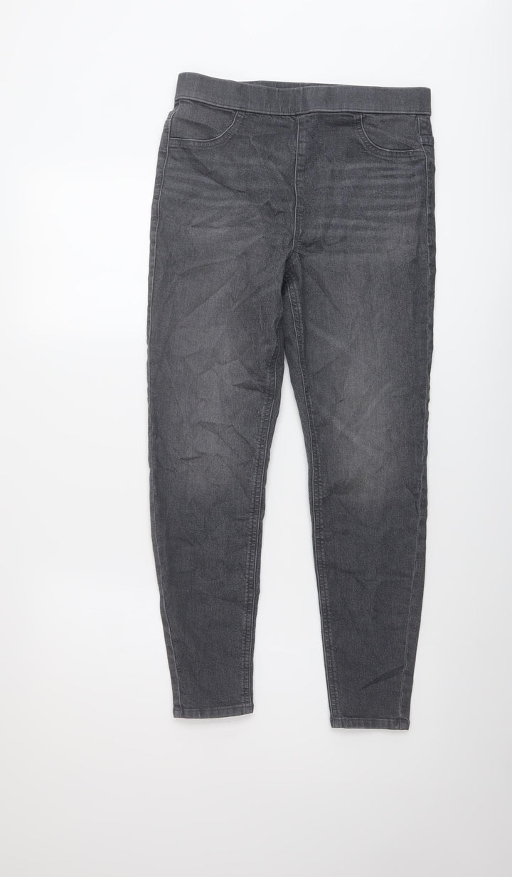 Marks and Spencer Womens Grey Cotton Jegging Jeans Size 10 L25 in Regular