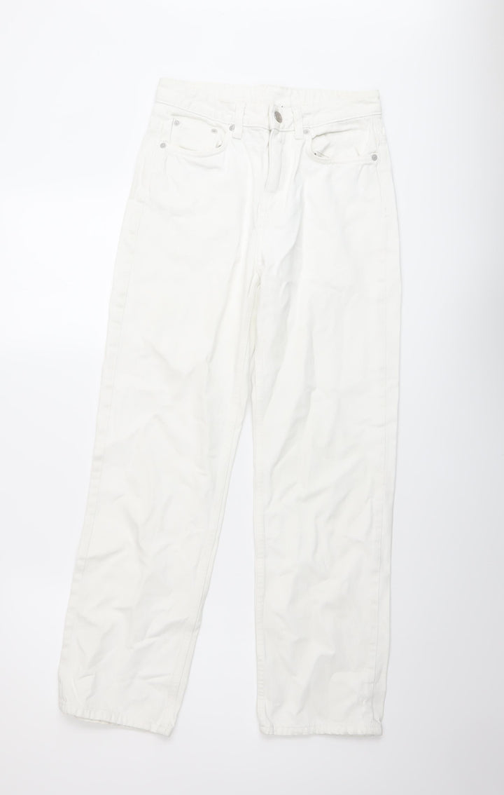 Weekday Womens Ivory Cotton Straight Jeans Size 25 in L28 in Regular Button