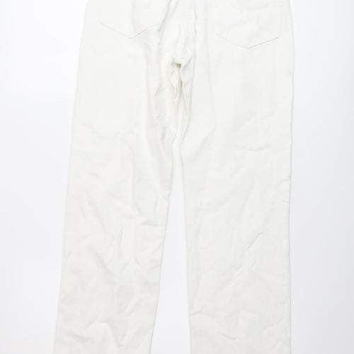 Weekday Womens Ivory Cotton Straight Jeans Size 25 in L28 in Regular Button