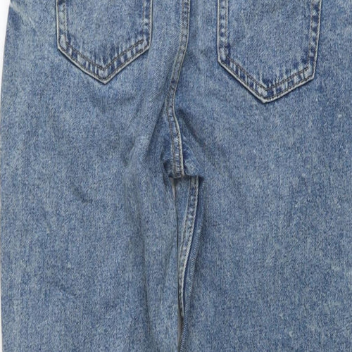 Marks and Spencer Girls Blue Cotton Straight Jeans Size 12-13 Years Regular Button