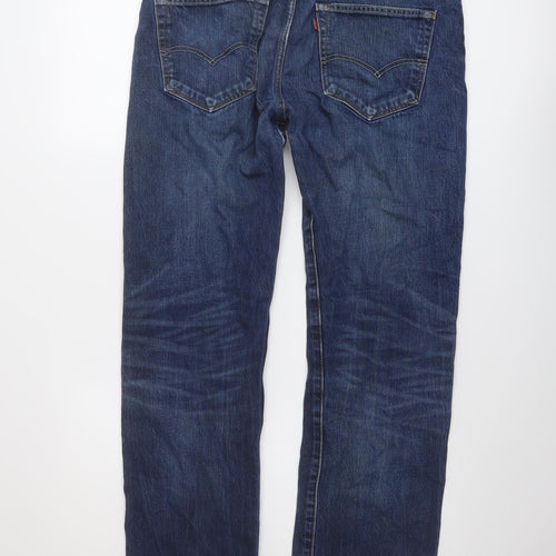 Levi's Mens Blue Cotton Straight Jeans Size 34 in L32 in Regular Button