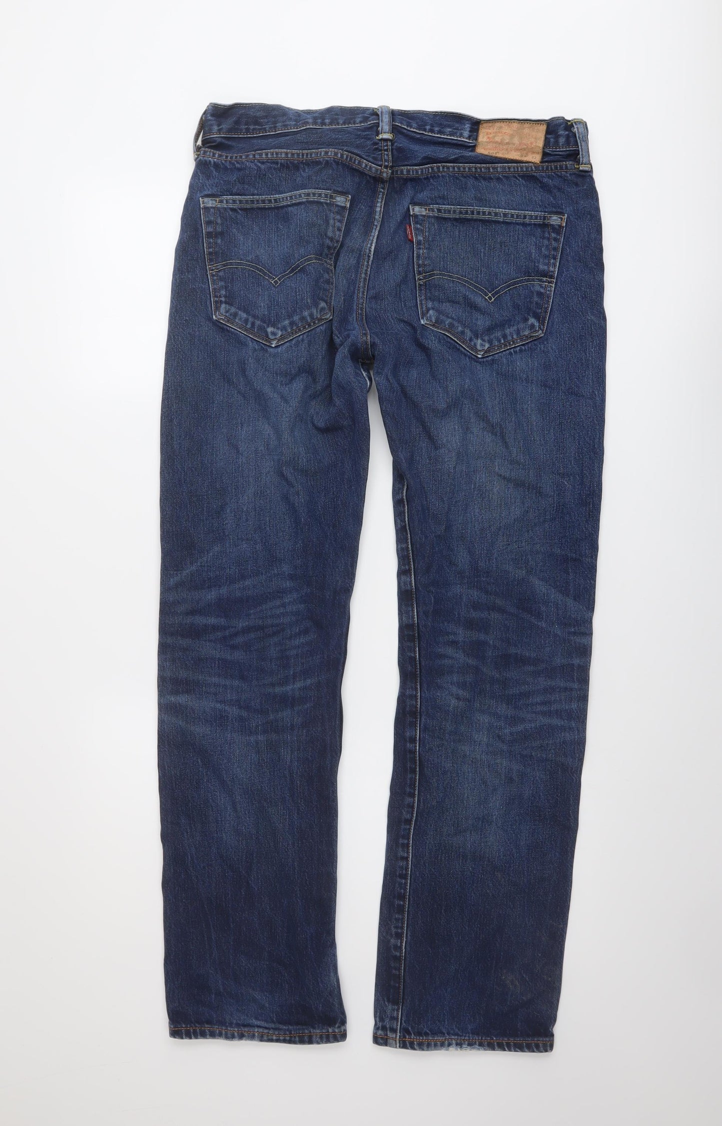 Levi's Mens Blue Cotton Straight Jeans Size 34 in L32 in Regular Button