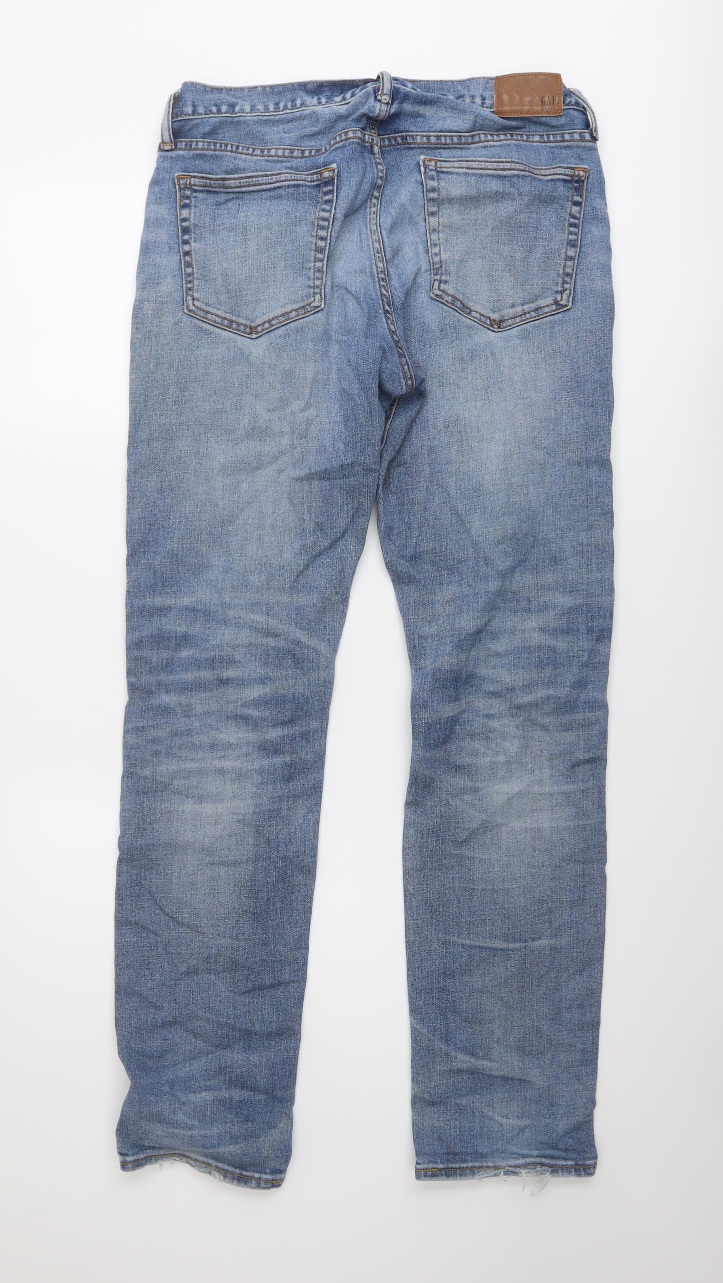 Gap Mens Blue Cotton Straight Jeans Size 31 in L32 in Slim Button