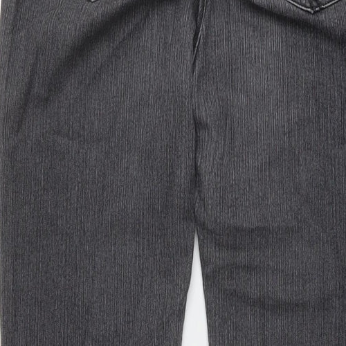 Per Una Womens Grey Cotton Straight Jeans Size 12 L29 in Regular Button