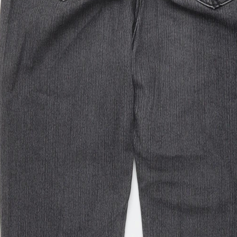 Per Una Womens Grey Cotton Straight Jeans Size 12 L29 in Regular Button