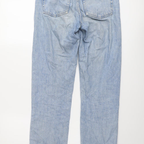 Topshop Womens Blue Cotton Mom Jeans Size 25 in L26 in Regular Button