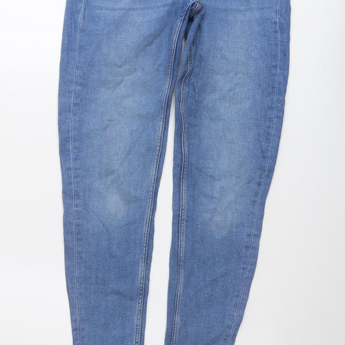 Zara Womens Blue Cotton Skinny Jeans Size 8 L27 in Regular Button