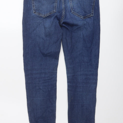 Zara Womens Blue Cotton Skinny Jeans Size 8 L27 in Regular Button