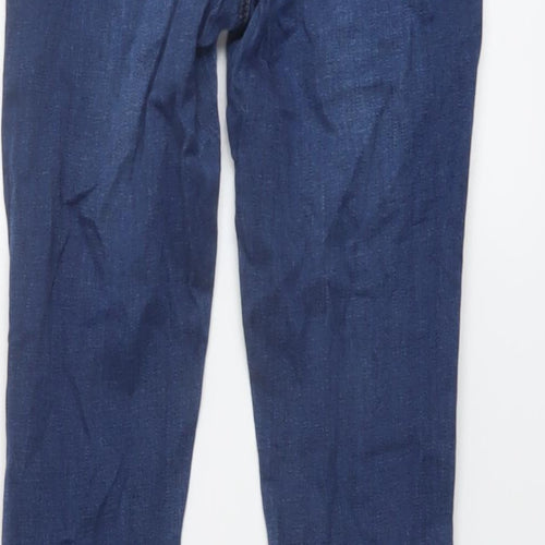 Topshop Womens Blue Cotton Skinny Jeans Size 28 L28 in Regular Button